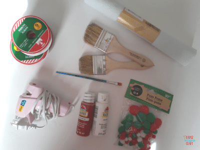 Santa paintbrush ornament supplies.