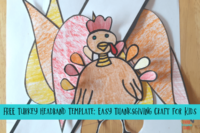 FREE Printable Turkey Headband Craft Cut Out Template for Kids