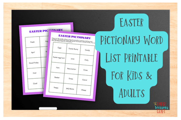 Pictionary Words Printable Cards
