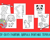 Q-tip (dot) painting animals printable templates.