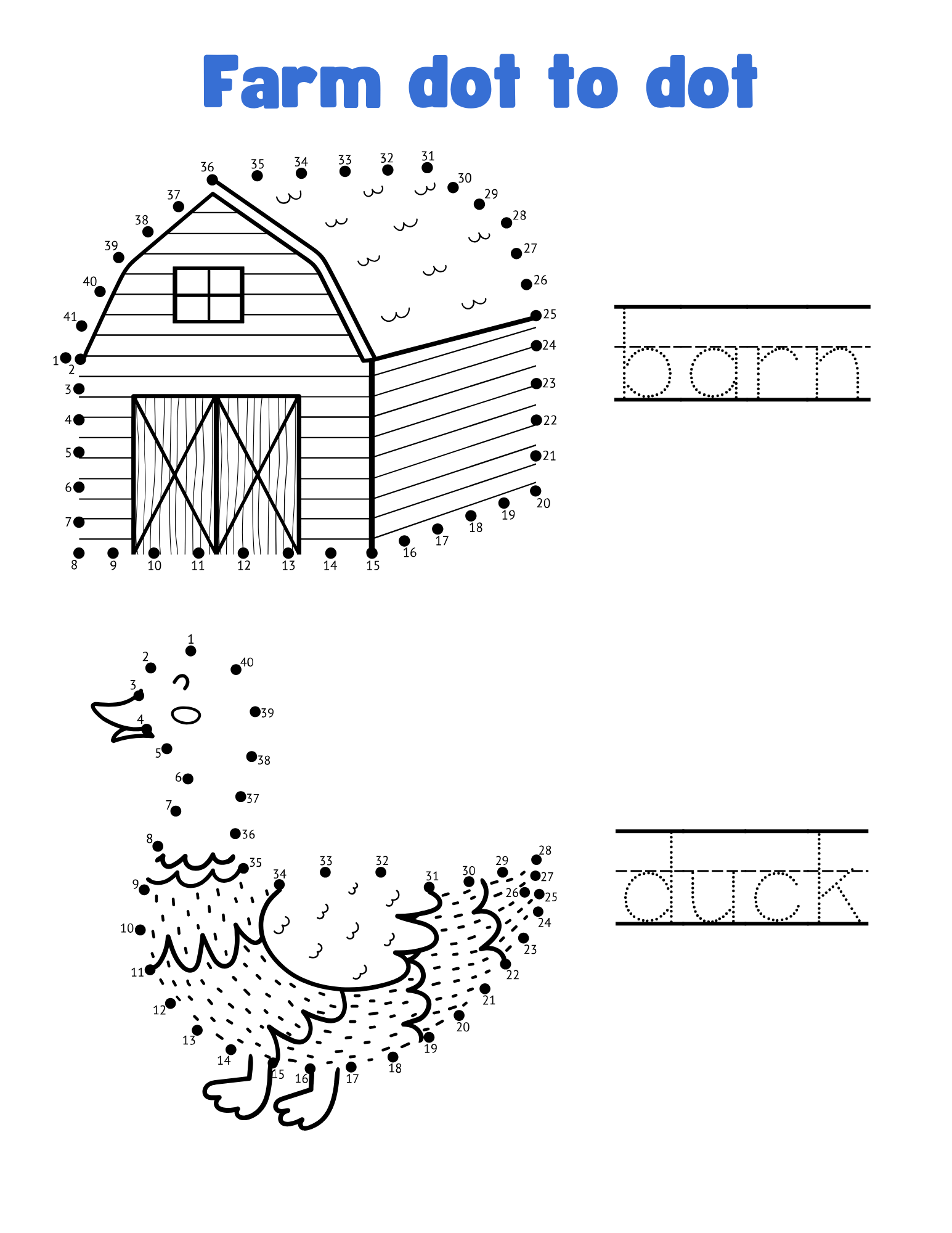 Farm dot-to-dot.