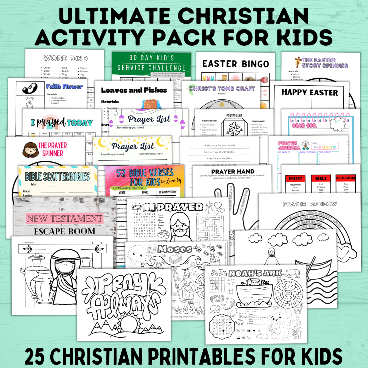 Christian Printables Pack - Paper Scissors Craft