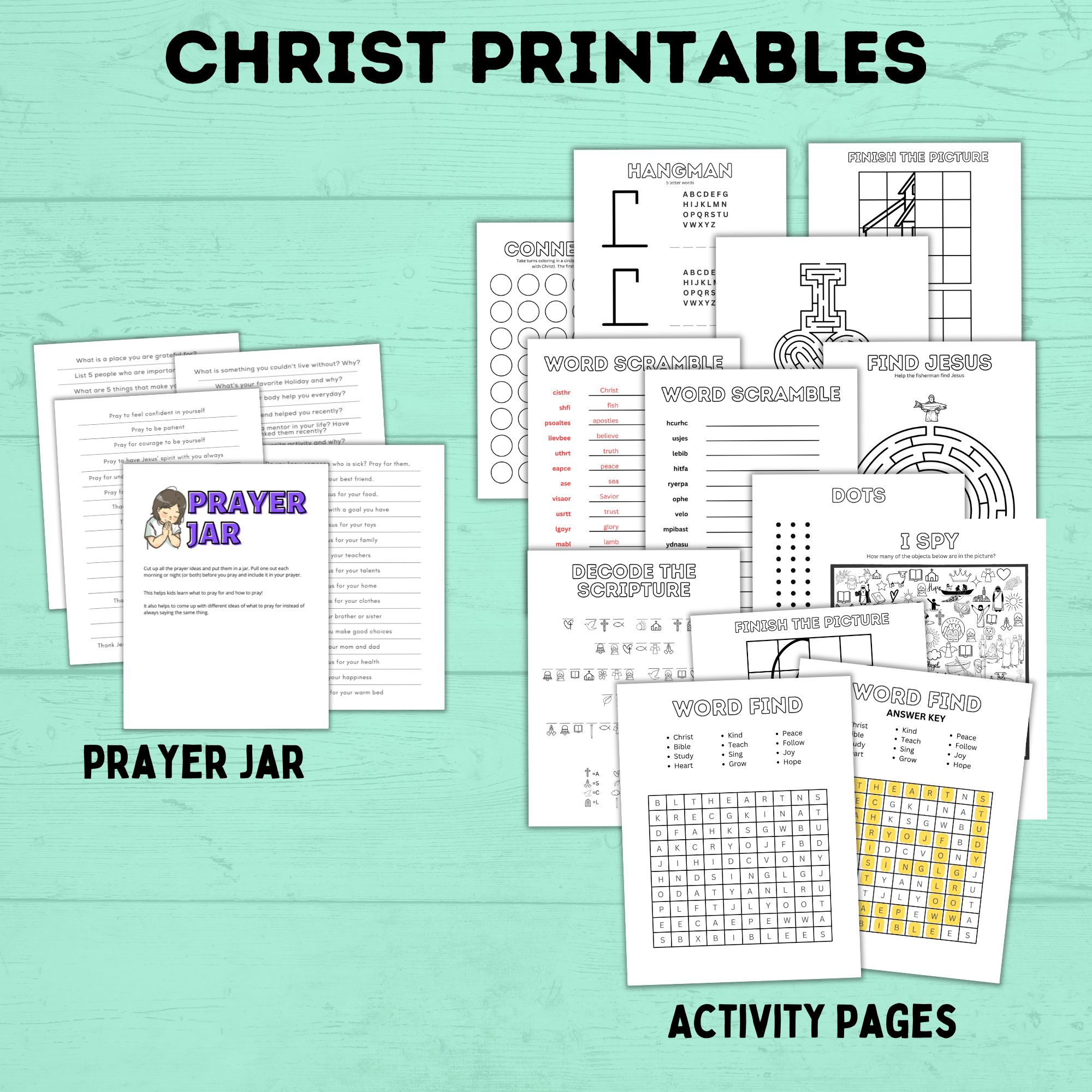 Christian Printables Pack - Paper Scissors Craft