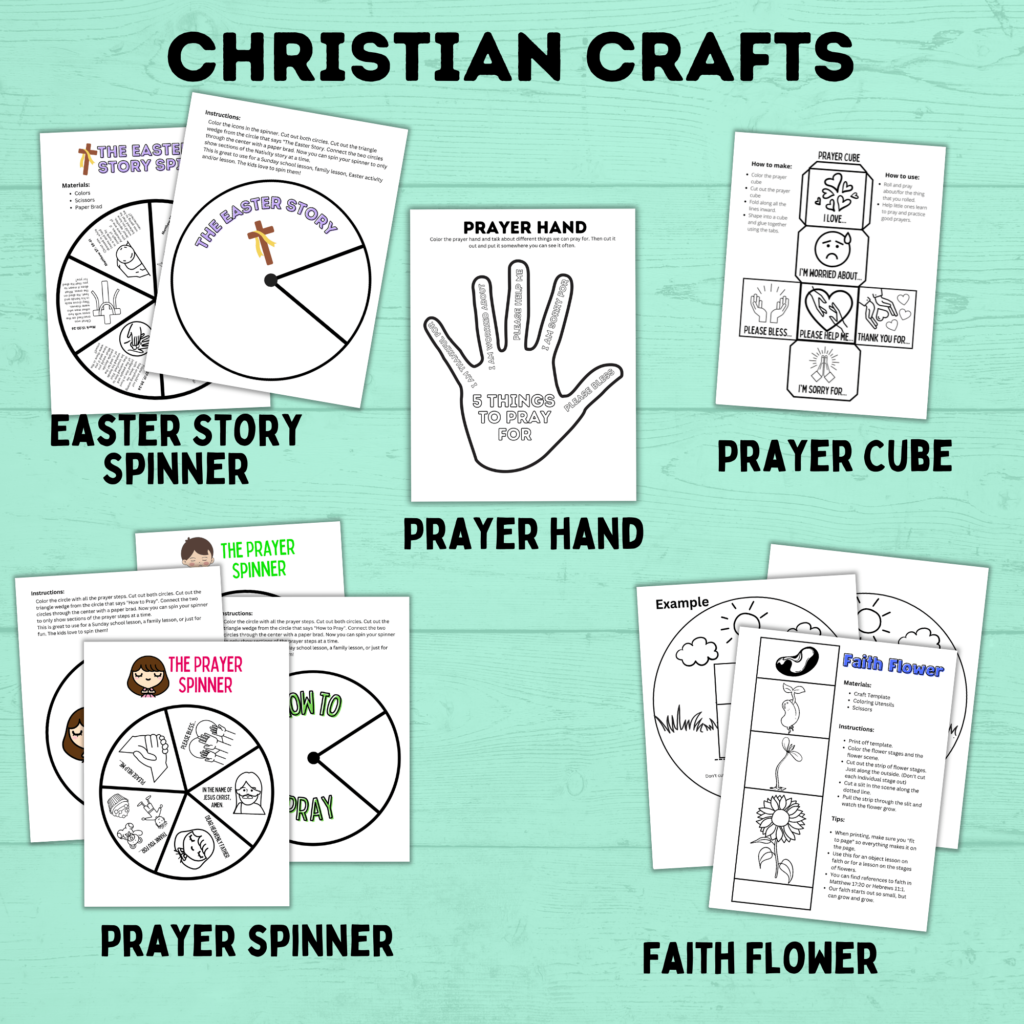 Christian Printables Pack - Paper Scissors Craft