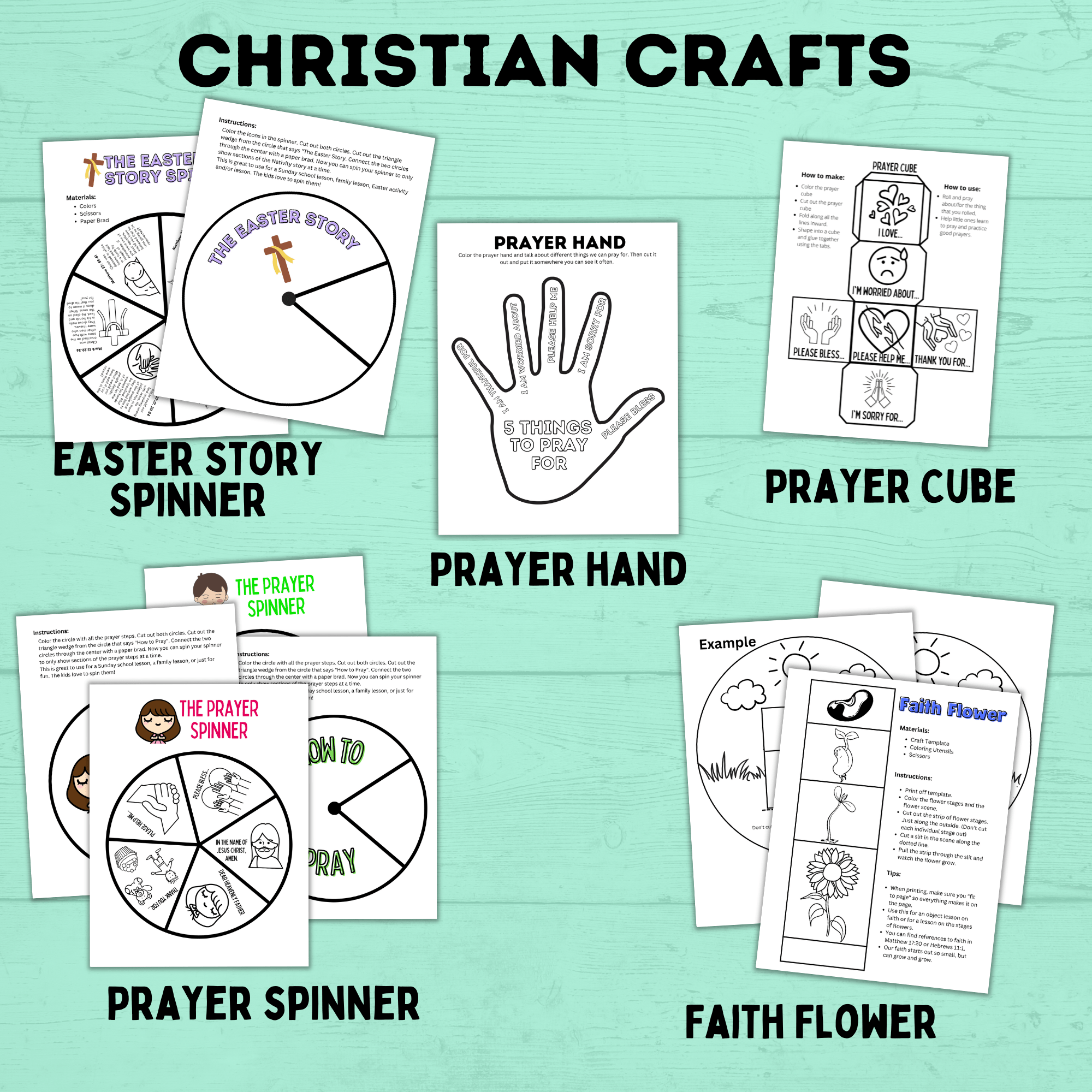 Christian Printables Pack - Paper Scissors Craft