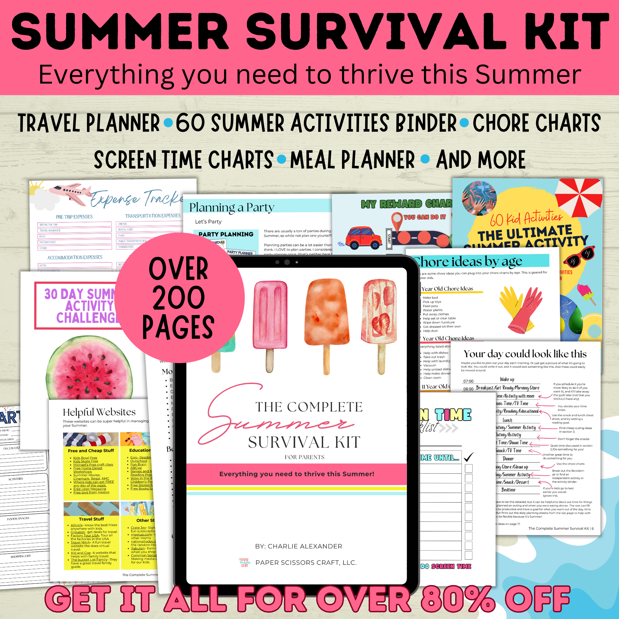 Summer survival kit mockup image.