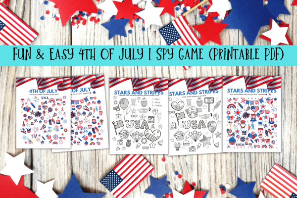 Easy 4th of July I spy game (printable PDF) featured image.