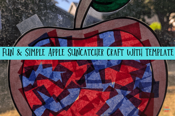 Simple apple suncatcher craft with template featured image.