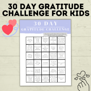 30 day gratitude challenge for kids mockup.