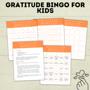 Gratitude bingo for kids mockup.