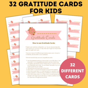 Gratitude cards for kids mockup.