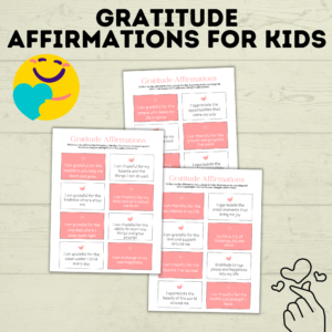 Gratitude affirmations for kids mockup.