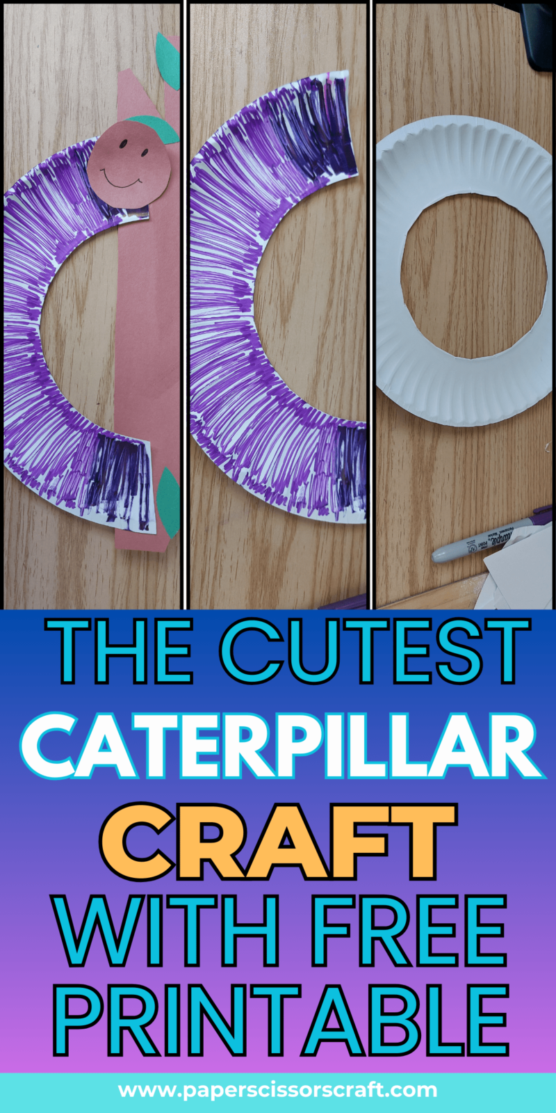 Easy Caterpillar Paper Plate Craft (with Free Printable Template)