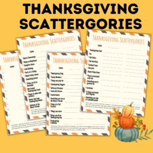 Thanksgiving Scattergories mockup.