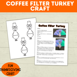 Coffee filter turkey craft mockup image.