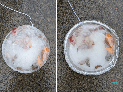 Example of finished ice suncatcher.