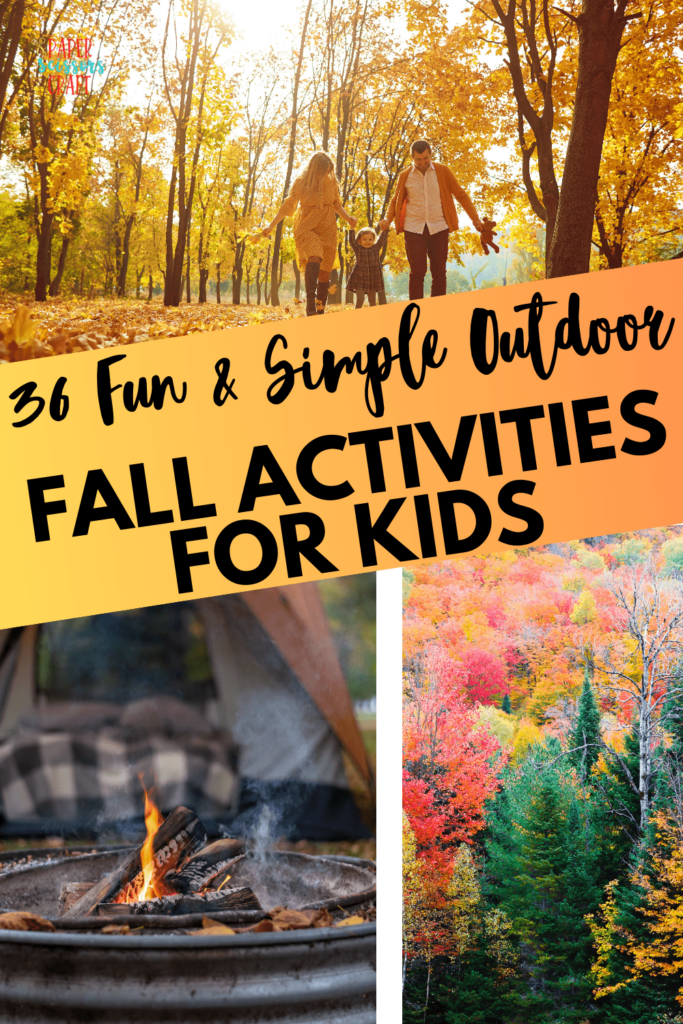 Fun and simple outdoor fall activities for kids Pinterest pin.