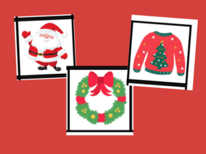 Example of Christmas Bingo with pictures squares.