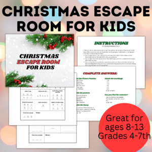 Christmas escape room for kids mockup.