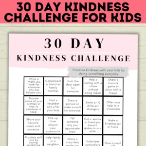 30 day kindness challenge for kids mockup.