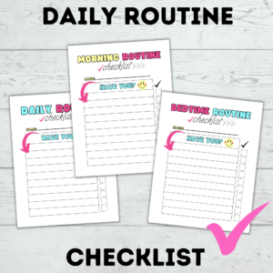 Daily routine checklist mockup.