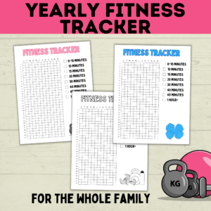 Yearly fitness tracker for the whole family mockup.