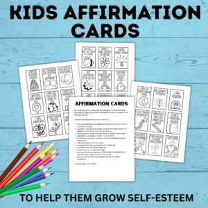 Kids affirmation cards mockup.