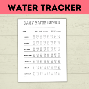 Water tracker mockup.