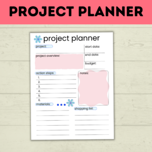 Project planner mockup.