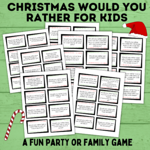 Christmas would you rather for kids mockup.