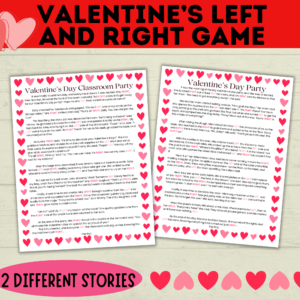 Valentine's Day Left and Right game mockup.