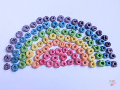 Freehand Froot Loops rainbow craft.