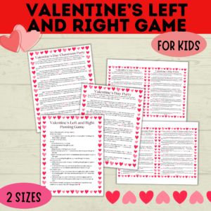 Valentine's Left and Right Game for kids mockup.