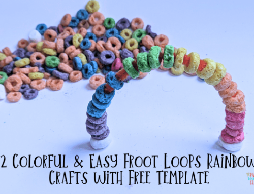 2 Colorful & Easy Froot Loops Rainbow Crafts with Free Template